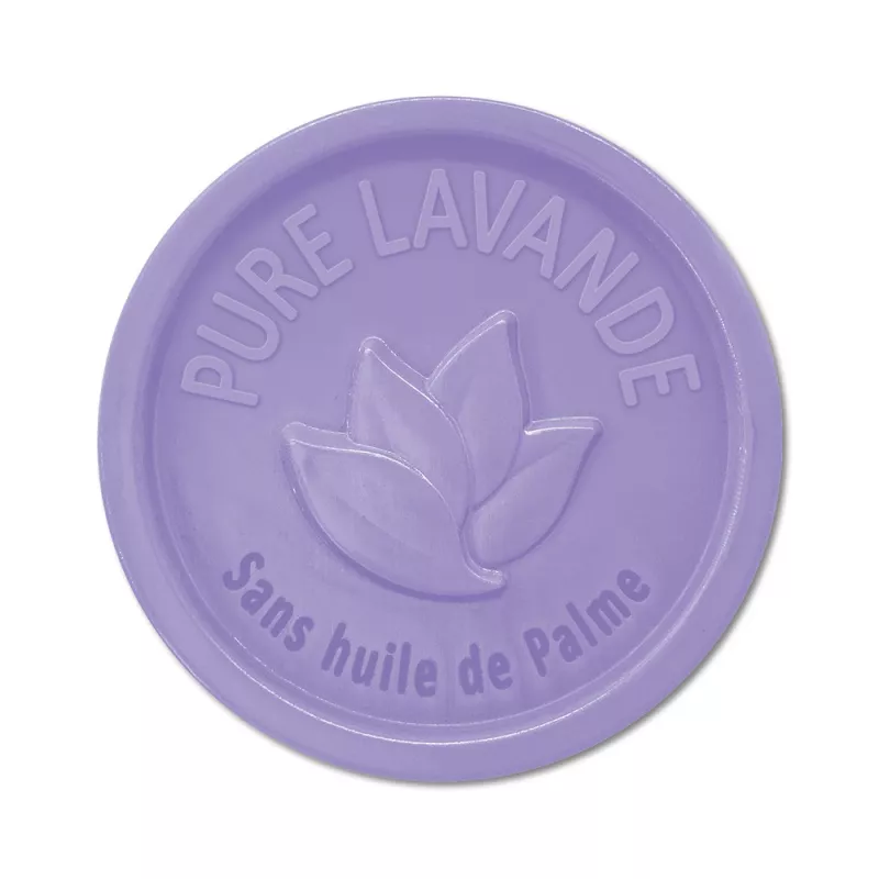 Savon rond 100g sans Huile de palme - Lavande