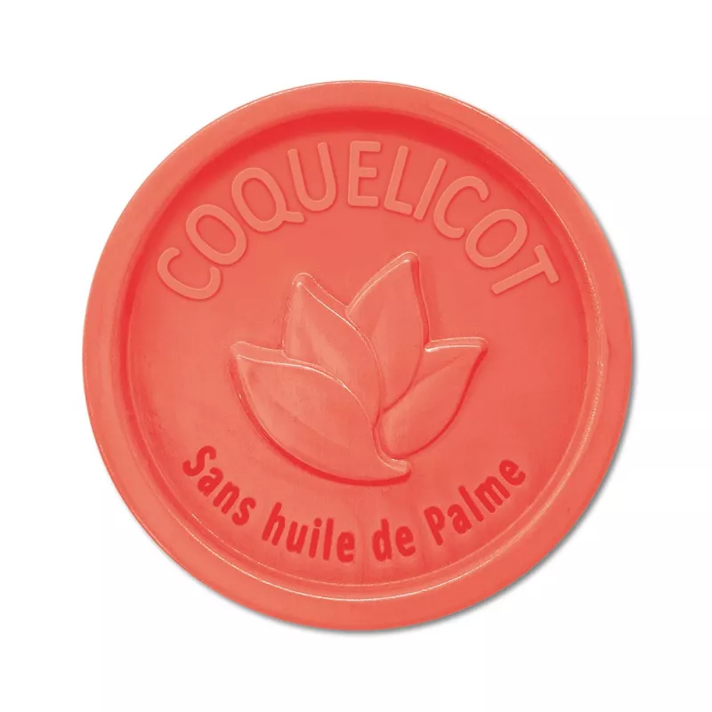 Savon rond 100g sans Huile de palme - Coquelicot