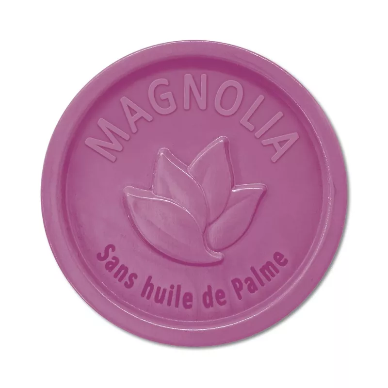 Savon rond 100g sans Huile de palme - Magnolia Savon rond 100g sans Huile de palme - Magnolia