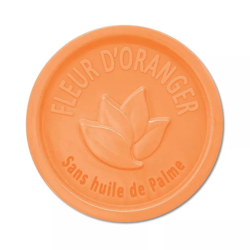 Savon rond 100g sans Huile de palme - Fleur Oranger