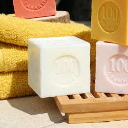 100g Almond Cube Soap – Marseille Soap Enriched with Shea Butter