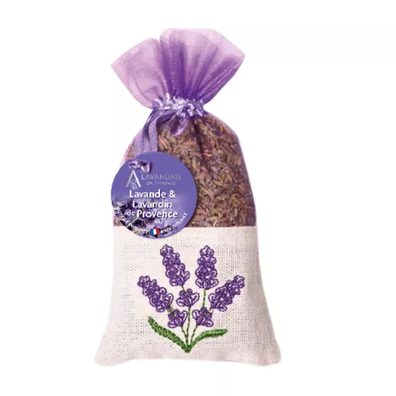 Small Bi-material Lavender Sachet Purple & Ecru | Lavandin