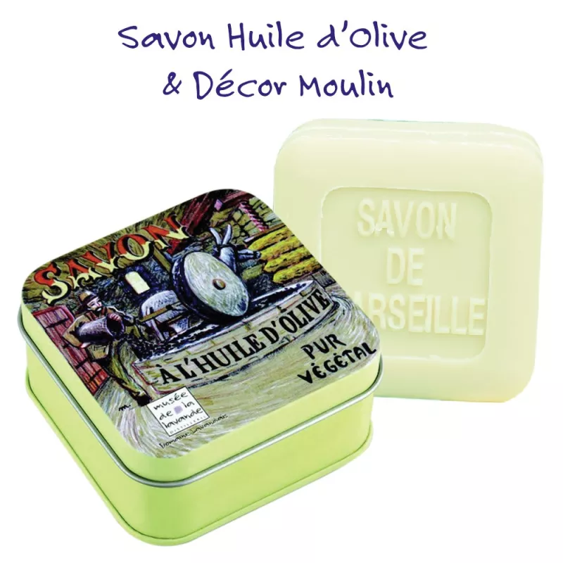 3 savons 100g avec boites métal