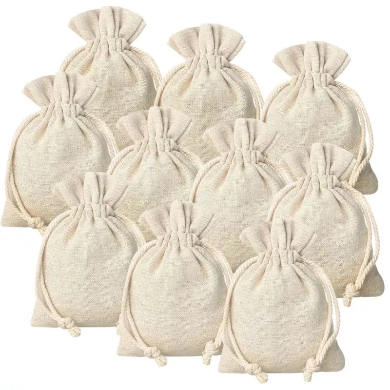 Lot de 10 sachets de Lavande en Lin Naturel - 8x10 cm