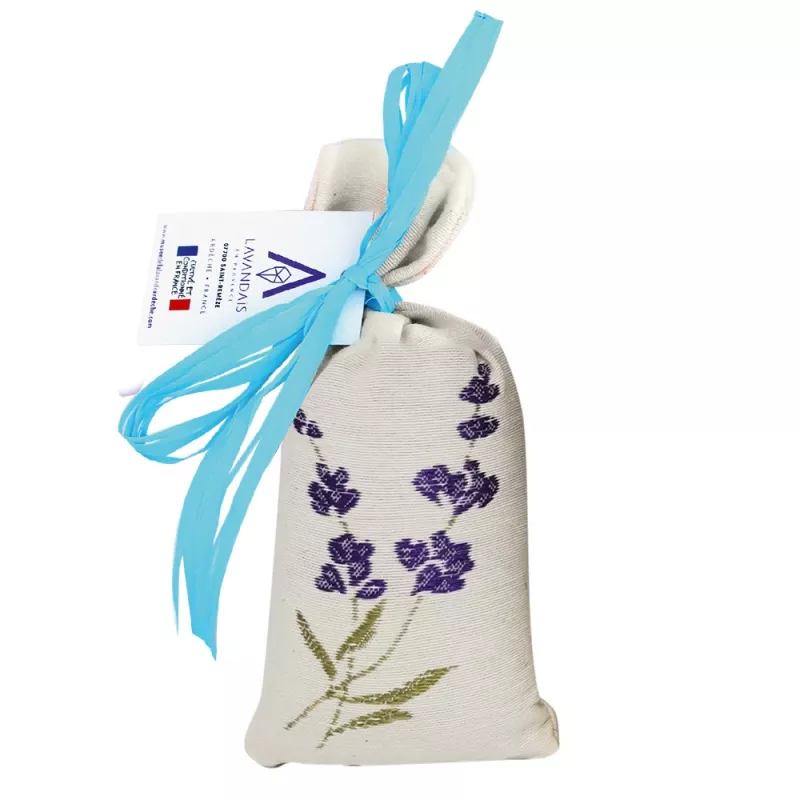 Sachet de Lavandin 30g - Brodé écru et brin Sachet de Lavandin 30g - Brodé écru et brin