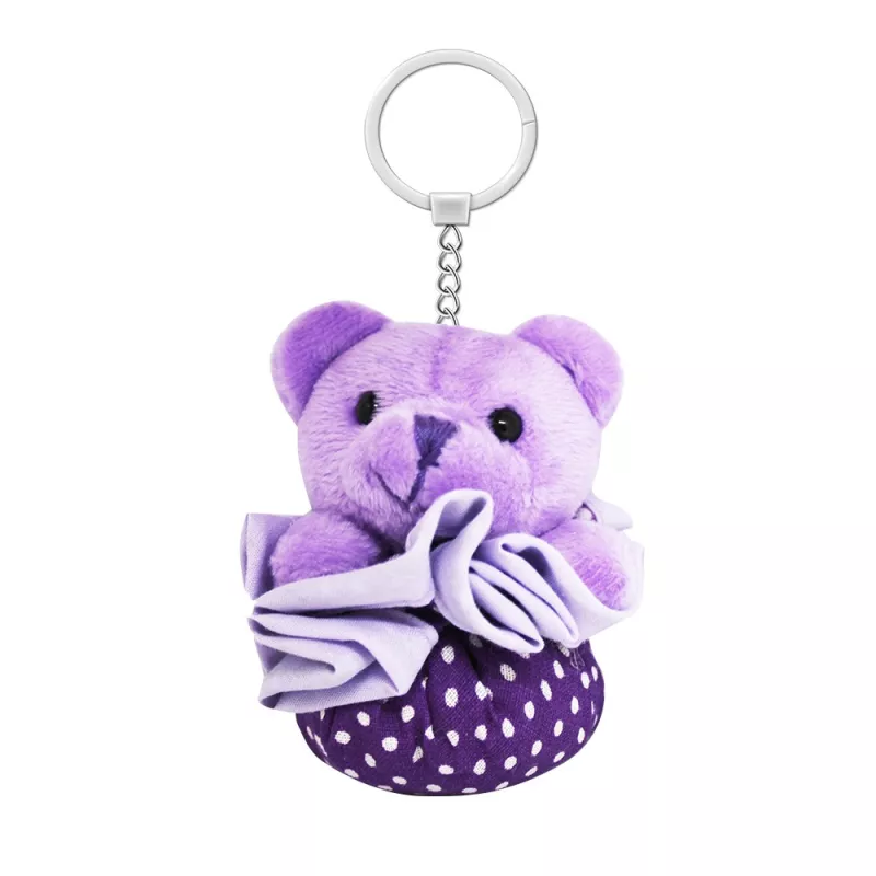 Porte-Clé Aumonière Ourson Violet Foncé