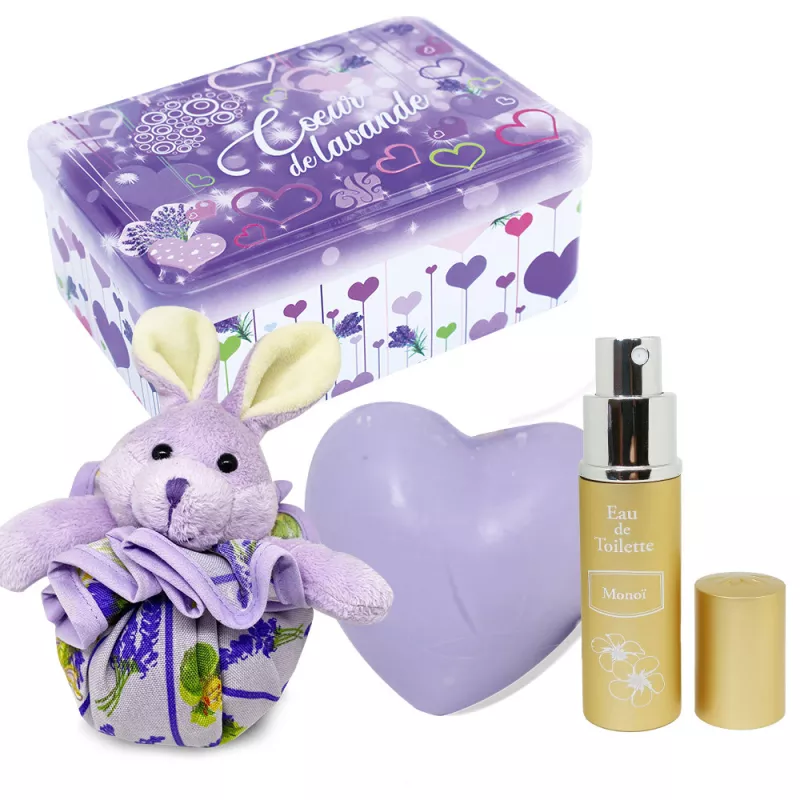 Lavender Heart Soap & Monoi Perfume Gift Set – Made in France Lavender Heart Soap & Monoi Perfume Gift Set – Made in France