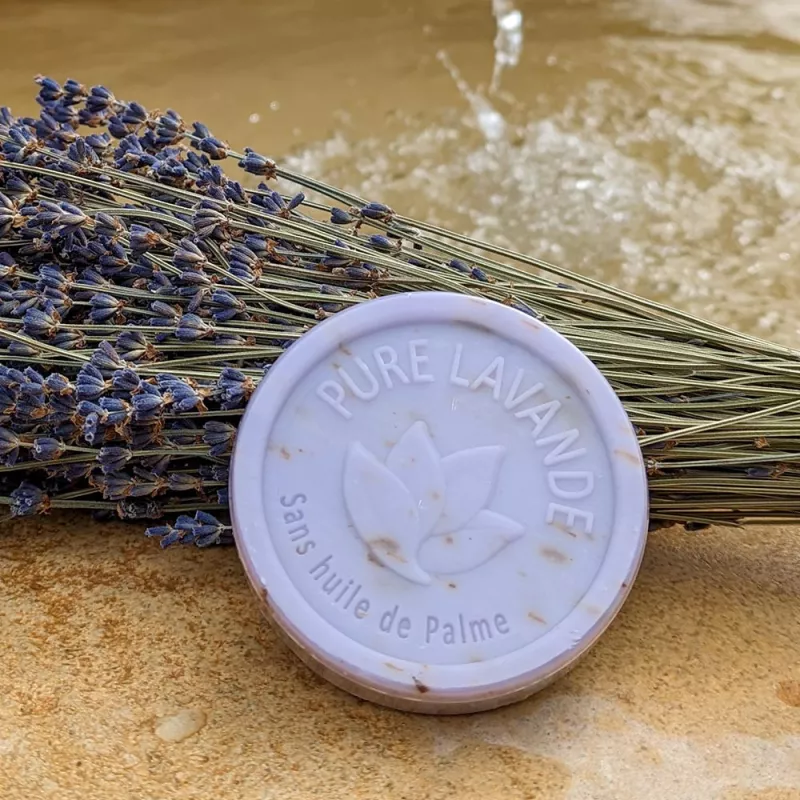 Exfoliating Round Lavender Soap - Palm Oil Free 100g | Shop
