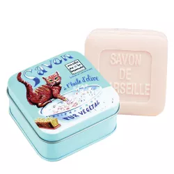Cotton Flower Soap and Metal Tin with Ginger Cat Design | Soap Shop