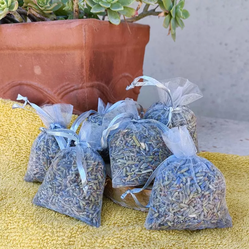 Set of 10 Silver Lavender Sachets – Guest Gifts & Décor