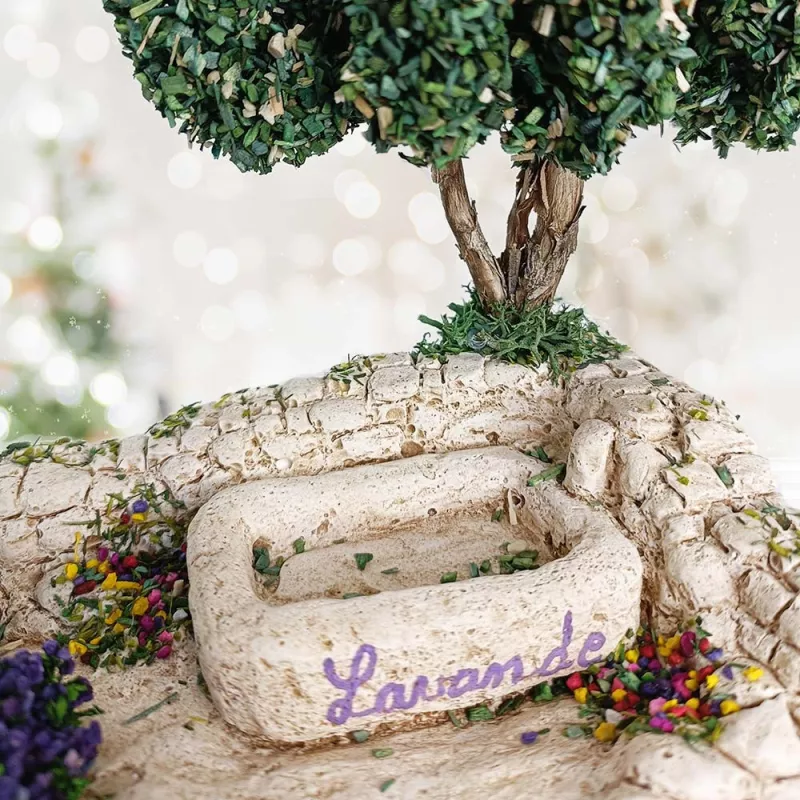 Décor Crèche & Santons - Lavoir avec Lavandes