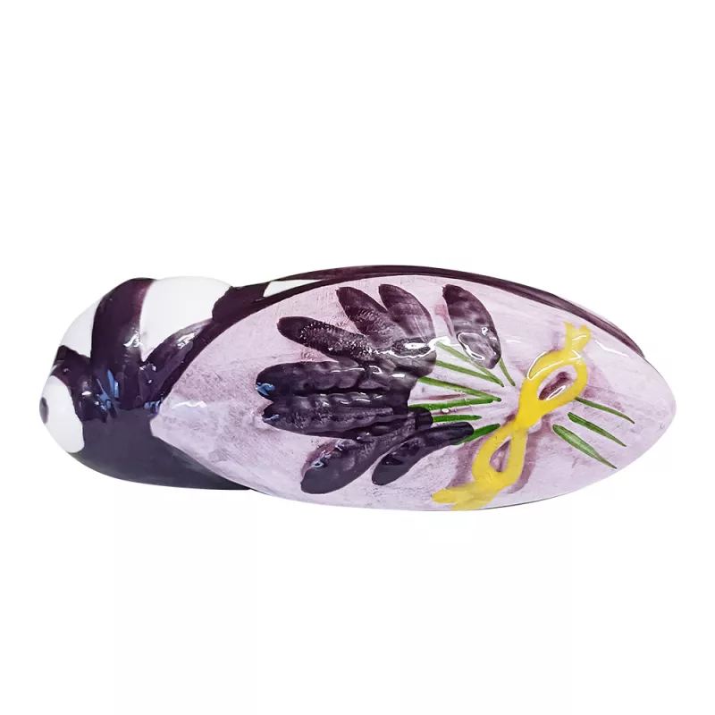 Cigale en Céramique - Violet et Blanc 10 cm