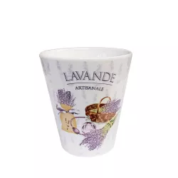Handleless Coffee Cup with Lavender Design | Le Lavandioù