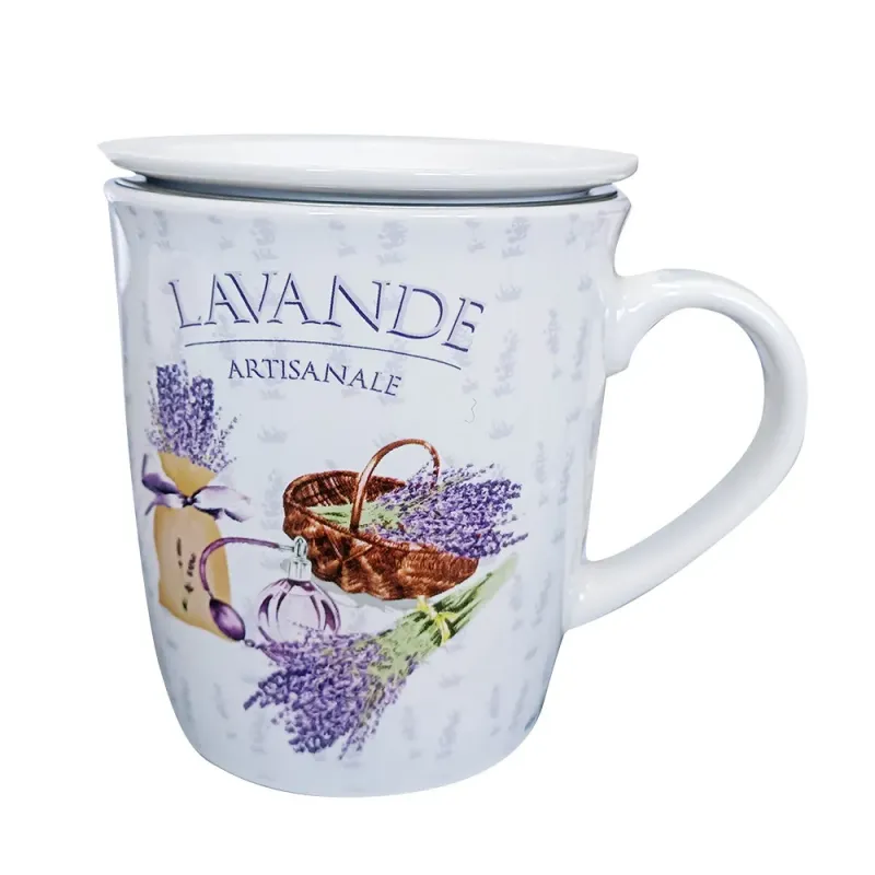 Beautiful Lavender Tea Cup with Infuser and Saucer | Le Lavandioù