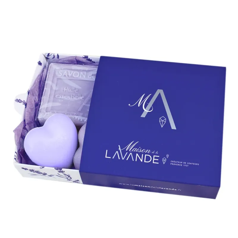 Coffret 1 savon 100g + 2 savons coeurs | Cadeaux