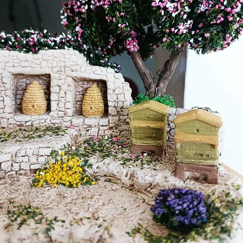 Décor de Crèche - Mur & Ruches