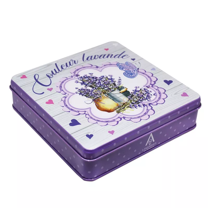 Grande boîte métal carrée pour savons Grande boîte métal carrée pour savons