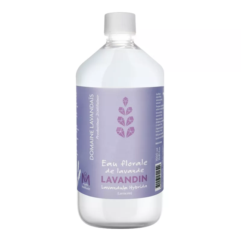 Eau florale de Lavandin - Flacon 1 litre Eau florale de Lavandin - Flacon 1 litre