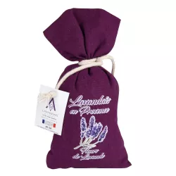 sachet lavande toile coton prune