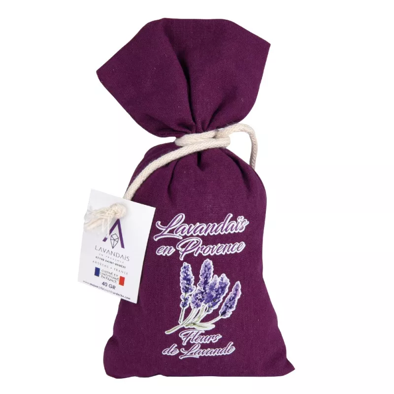 Sachet de Lavande fine Coton 40g - Prune Sachet de Lavande fine Coton 40g - Prune