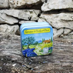 Lavender Soap and Metal Tin with Provençal Path Design | Soap Shop