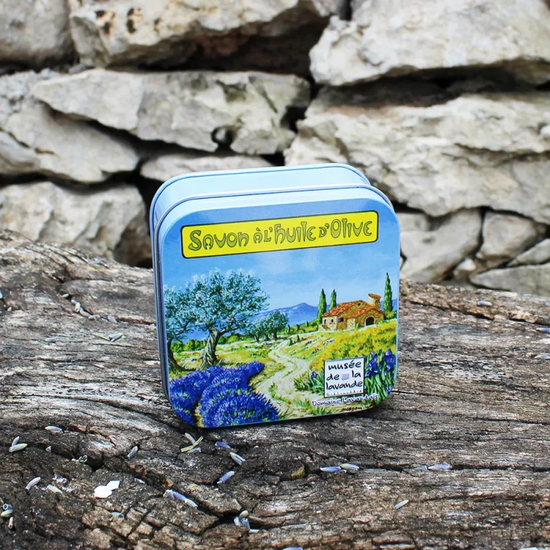 Lavender Soap and Metal Tin with Provençal Path Design | Soap Shop