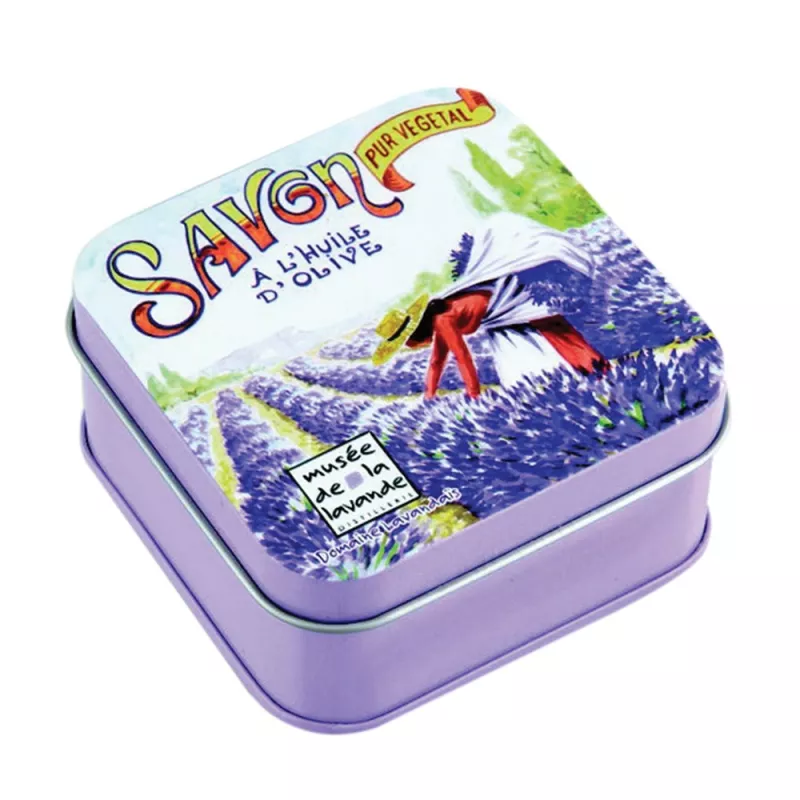 savon lavande et boîte métal cueillette