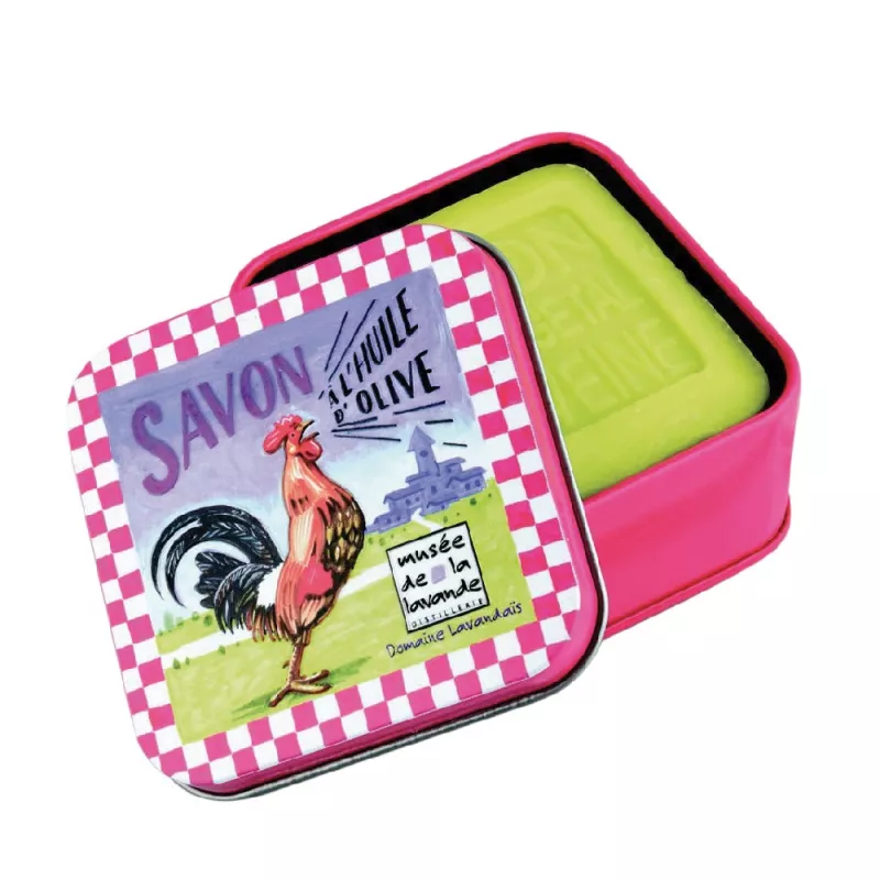 Savon Verveine 100g & Boîte décor Coq Savon Verveine 100g & Boîte décor Coq
