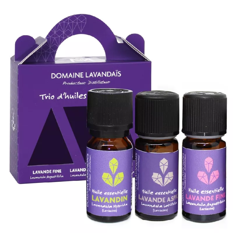 Coffret Trio d'huiles essentielles Lavande - 10 ml Coffret Trio d'huiles essentielles Lavande - 10 ml