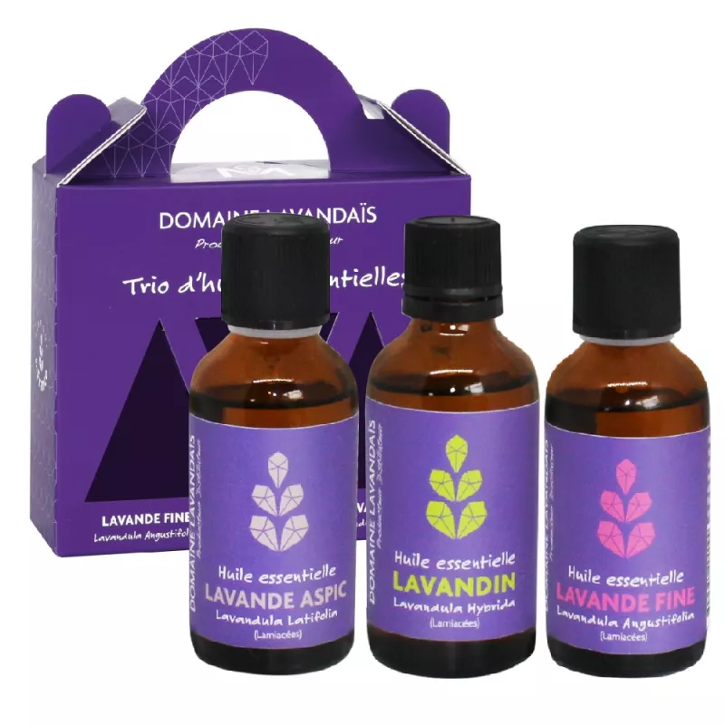 Coffret Trio d'huiles essentielles Lavande - 50 ml Coffret Trio d'huiles essentielles Lavande - 50 ml