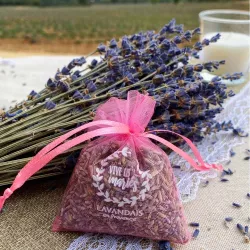 10 Wedding Guest Sachets – Lavandin & "Vive les Mariés" – Pink