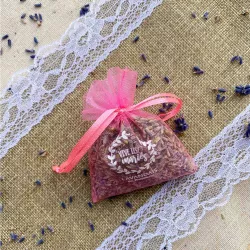 10 Wedding Guest Sachets – Lavandin & "Vive les Mariés" – Pink